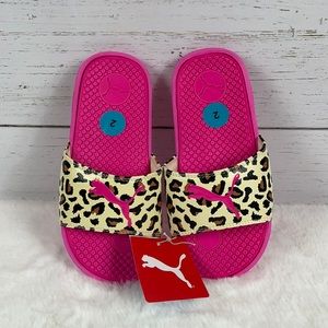 Puma Leopard spot Slides